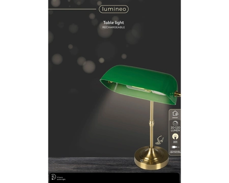 Oplaadbare tafellamp b26h37cm-1L grn/gd - afbeelding 2