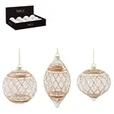 Ornament bal ui druppel goud (1 stuk, div. soorten)  d10cm