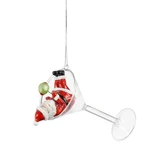 Ornament cocktail kerstman rood - l6,5xb6xh12,5cm