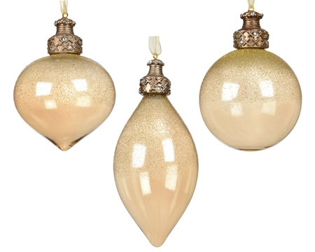 Ornament glas d8cm amber a3 - afbeelding 1