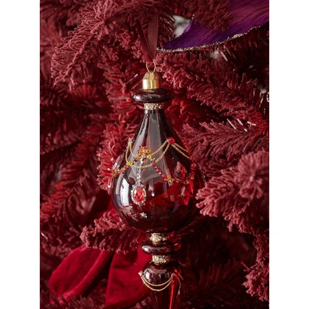 Ornament glas d8h18cm ossenbloed a2 - afbeelding 2