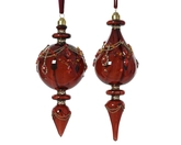 Ornament glas d8h18cm ossenbloed a2 - afbeelding 1
