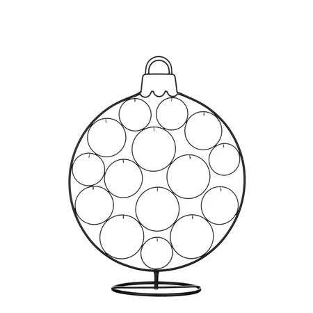 Ornament houder bal zwart - l59xb29xh76cm