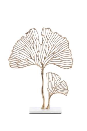 Light & Living Ornament on base 36x10x48 cm LEAF gold+marble white - afbeelding 1