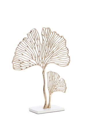 Light & Living Ornament on base 36x10x48 cm LEAF gold+marble white - afbeelding 2