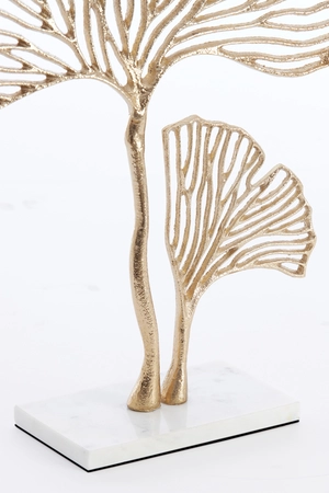 Light & Living Ornament on base 36x10x48 cm LEAF gold+marble white - afbeelding 6
