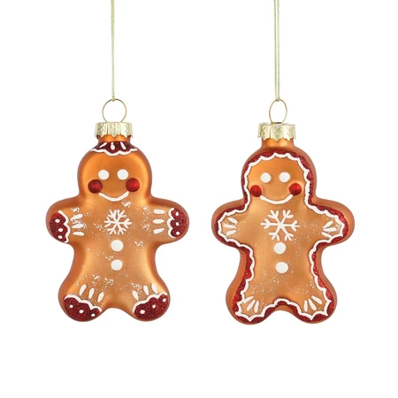 Ornament peperkoek bruin 2 assorti - l6xb1,5xh7,5cm