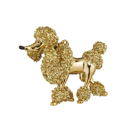Ornament poedel goud - l13,5xb6,5xh10,5cm