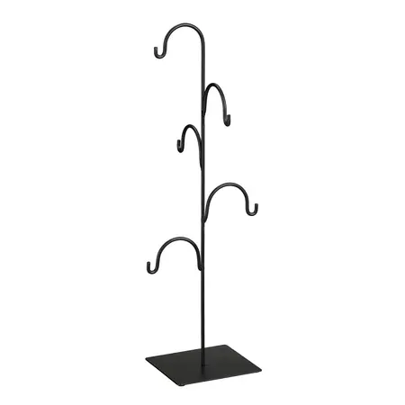 Ornament standaard zwart with 5 hooks - l16,5xb16,5xh50cm