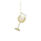 Ornament wijnglas glas champagne - h13xd6cm