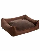 MaxxNobel Orthopedische hondenmand Lederlook/teddy Cognac 70/50 - afbeelding 2