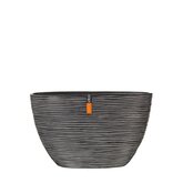 Ovale pot Rib 32x12x19 zwart