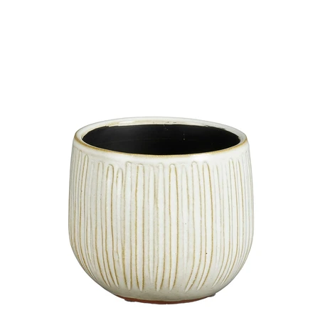 Pablo pot rond beige ribble - h12xd14cm
