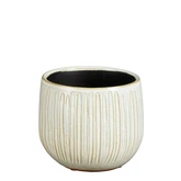 Pablo pot rond beige ribble - h12xd14cm