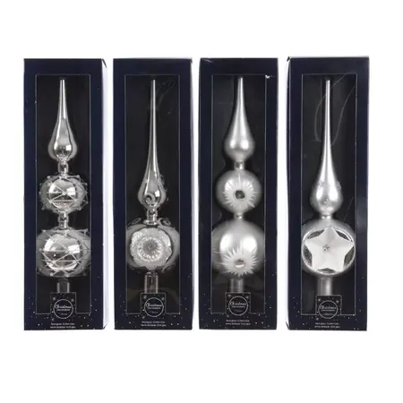 Piek glas 4ass dia8-H31cm zilver