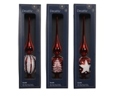 Piek glas d8h31cm kerstrood a3 - afbeelding 1