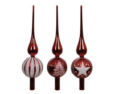 Piek glas d8h31cm kerstrood a3 - afbeelding 3