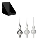 Piek wit zilver 3 assorti display - h31xd8cm
