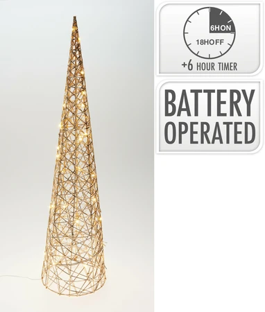 Piramide 80cm Met Led Champagn - afbeelding 1