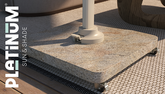 Platinum Venezia Round Edge parasolvoet 90 kg granite met zwenkwielen - afbeelding 2