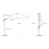 Platinum zweefparasol Nexus T² Premium Mocha 300x300 Havana - afbeelding 10