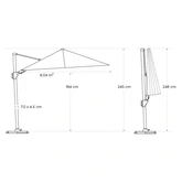 Platinum zweefparasol Voyager T² 270x270 antraciet - afbeelding 12