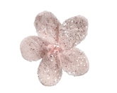 Poinsettia kunstbont d18h6cm z.roze - afbeelding 1