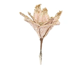Poinsettia polyester d18h16cm roze