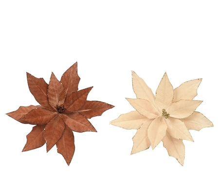 Poinsettia polyester fluweel d35h10cm a2