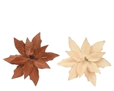Poinsettia polyester fluweel d35h10cm a2