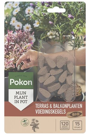 Pokon Bio Terras & Balkon Planten Voedingskegels 15 stuks - afbeelding 1