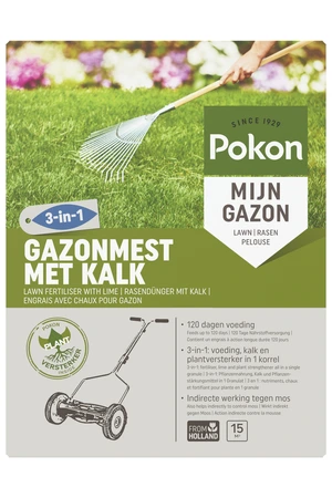Pokon Gazonmest met Kalk 1kg voor 15mВ - afbeelding 1