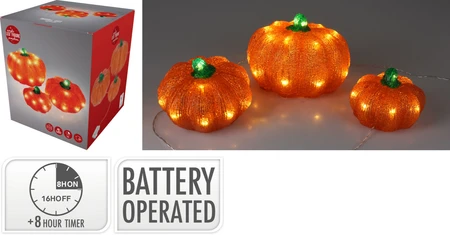 Pompoenen Met Led set van 3 - afbeelding 1