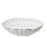 Porseleinen Kom 20 cm Wit Rond Corolla Design met Gouden Rand  
