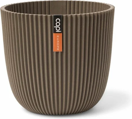 Capi Pot bol Groove 21,5x20 warm taupe