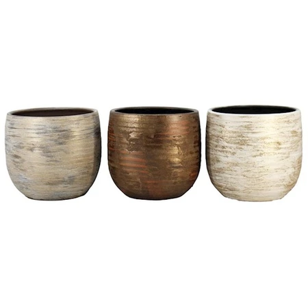 Pot Funchal d39 h36 cm gold/brown/white (1 stuk, diverse kleuren)