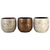 Pot Funchal d39 h36 cm gold/brown/white (1 stuk, diverse kleuren)