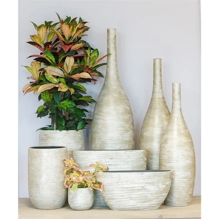 Pot Funchal ovaal 32x14x22cm wit 2x - afbeelding 2