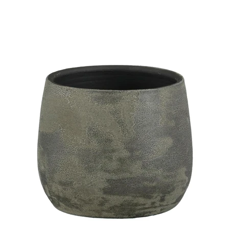 Olaf pot rond antraciet - h15,5xd19,5cm