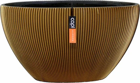 Capi Pot ovaal Groove 59x14x34 goud zwart