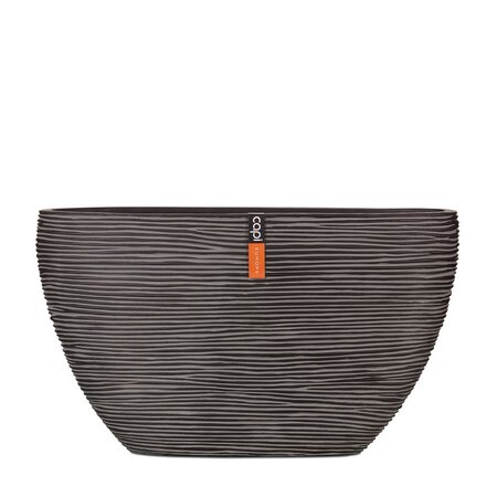 Pot ovaal I Rib 59x14x35 zwart