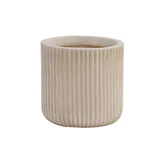 Pot Ribbel Cilinder Fibre Clay D 24 X H 24 Cm Beige