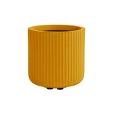Pot Ribbel Cilinder Fibre Clay D 24 X H 24 Cm Oker