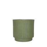 Pot Ribbel Verhoogd Fibre Clay D 24 X H 24 Cm Groen