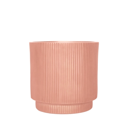 Pot Ribbel Verhoogd Fibre Clay D 30 X H 30 Cm Zalm