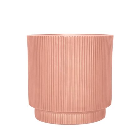 Pot Ribbel Verhoogd Fibre Clay D 37 X H 37 Cm Zalm