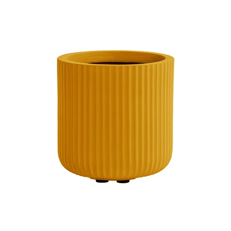 Pot strips cilinder fibre clay D 37 x H 37 cm oker