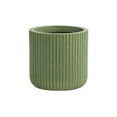 Pot strips cilinder fibre clay D 45 x H 45 cm groen