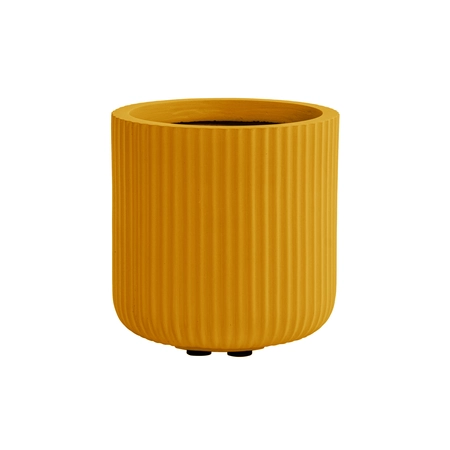 Pot strips cilinder fibre clay D 45 x H 45 cm oker