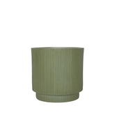 Pot strips raised fibre clay D 24 x H 24 cm groen
